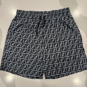 Fendi Monogram Black and Gray Shorts